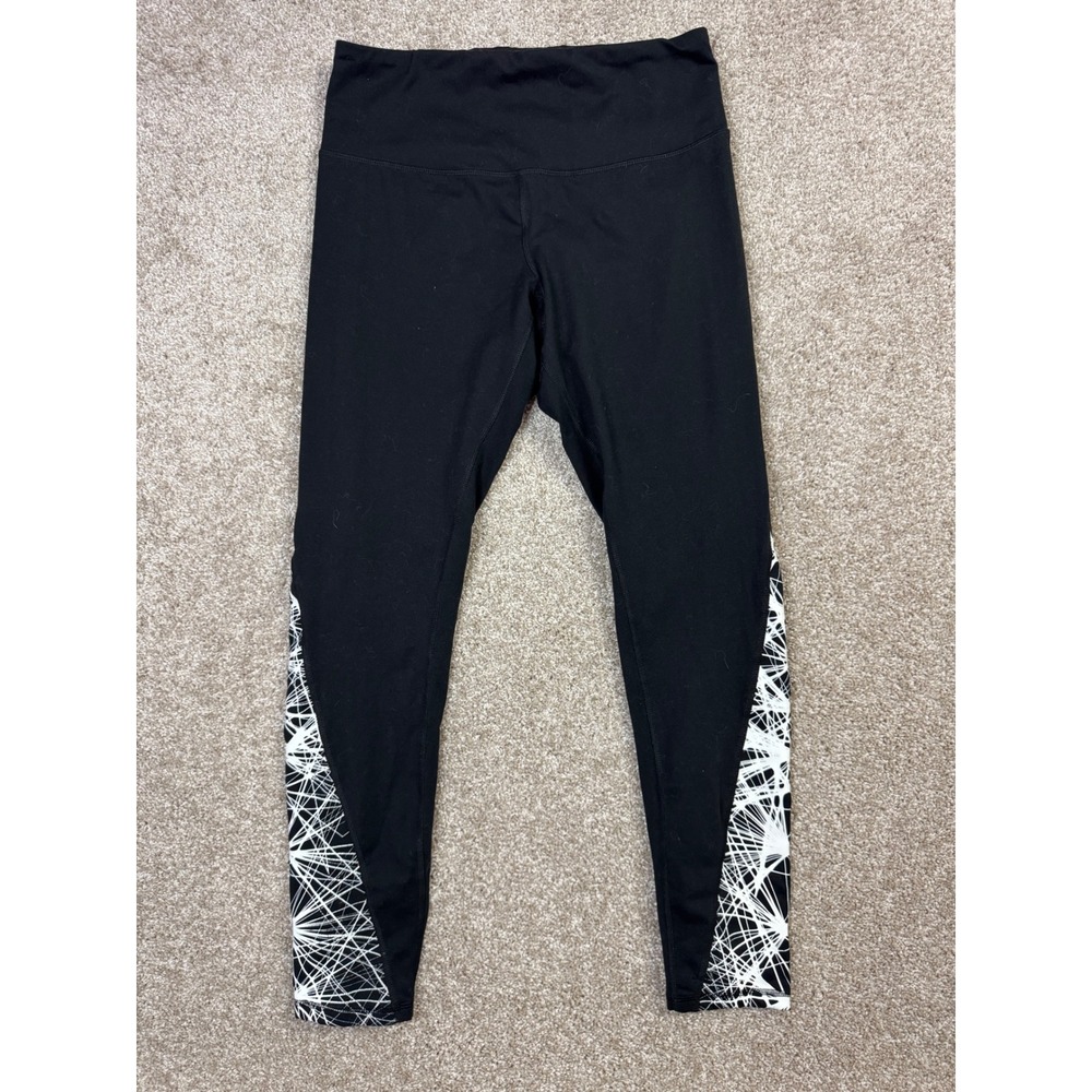 Champion C9 Womens Black Graphic Print Activewear Leggings Size L Yoga Pants